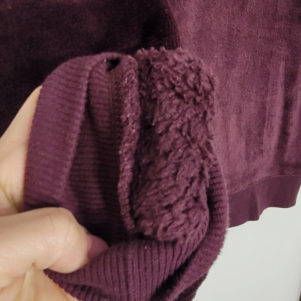 GAIAM Purple Maroon Long Sleeve Cozy Crew Neck Pullover Fleece Sweatshirt Medium - Picture 6 of 13